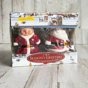 Season's Greeters Santa Salt & Pepper Shakers - Red and White